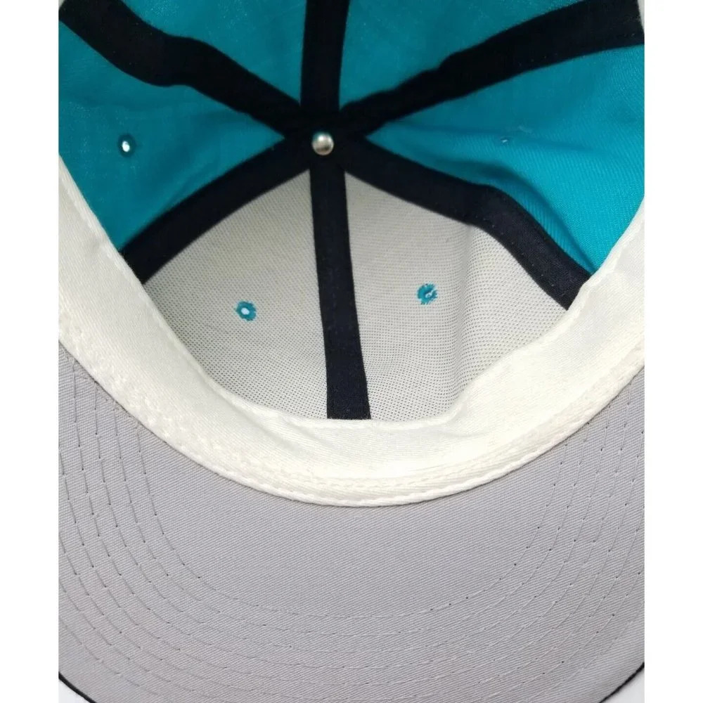 Vintage New Era Florida Marlins Mens Fitted Hat Size 6 7/8 Teal Black Wool 5950 - Picture 6 of 7